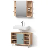 livinity® Fucino 2-tlg. Grün/Eiche