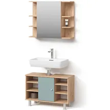 livinity® Fucino 2-tlg. Grün/Eiche