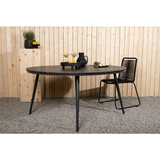 Gardenson Gartentisch, Schwarz, Metall, Kunststoff, rund, Rundrohr, 150x74x150 cm, wetterbeständig, Gartenmöbel, Gartentische, Gartentische