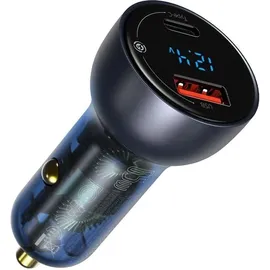 Baseus Dual Quick Charger Car Charger Particular Digital Display QC+PPS 65W (grey)