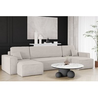 Fun Möbel Wohnlandschaft Schlafsofa Sofa maris Stoff Poso Altweiß