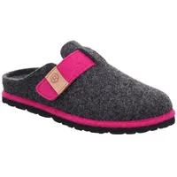 Rohde Pantoffel »MERAN«, Hausschuh, Clog, Schlappen mit Klettriemchen Gr. 42, anthrazit-pink meliert, - 48338048-42