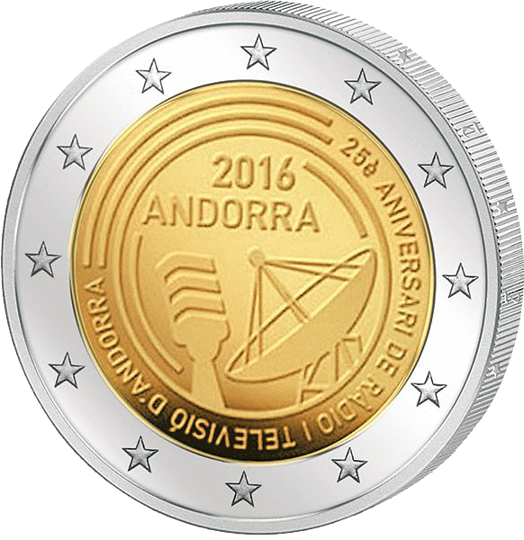 Andorra 2016 2-Euro '25 Jahre Rundfunk'