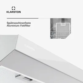 Klarstein Dunstabzugshaube, Abluft-Dunstabzugshaube 90cm, Dunstabzug mit Filter Spülmaschinenfest, LEDs & Touch-Bedienfeld, Leise Abzugshaube mit 175 m3/h Abluftleistung SenseControl integrierte Touch-Steuerung Edelstahl Acrylglasfront