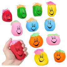 Relaxdays Stressbälle 8 cm 12er Set Blau,Gelb,Rot