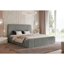 FEDVE Polsterbett, Grau, Textil, 140x200 cm, Schlafzimmer, Betten, Polsterbetten