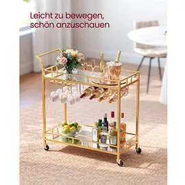 VASAGLE Servierwagen gold 86,0 x 38,0 x 90,0 cm