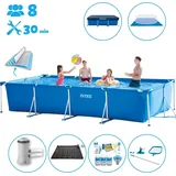 Intex – Schwimmbecken mit rechteckigem Rahmen – 450 x 220 x 84 cm – im Lieferumfang enthalten Accessoire CB97