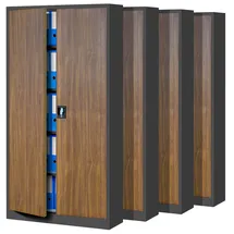 Jan Nowak C001 Aktenschrank 185 x 90 x 40 cm Anthrazit/Holzoptik