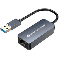 Conceptronic ABBY12G Ethernet USB 3.0 Adapter mit USB-Hub, GbE