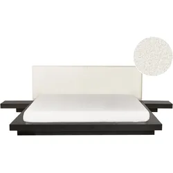 Bett mit Lattenrost Bouclé ZEN 180 x 200 cm Dunkle Esche