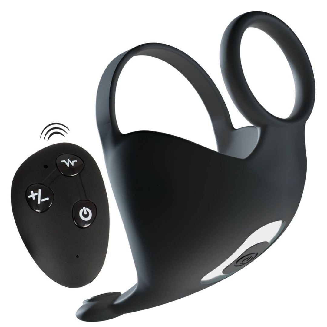 Hodenvibrator mit Penis- und Hodenring Vibrator 1 St schwarz