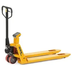 Gabelhubwagen mit Waage 2122, PU-Rollen, Tragkraft 2.000kg - gelb