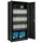 Tectake Werkzeugschrank Stahl 180 x 80 x 40 cm schwarz abschließbar mit 2 Flügeltüren 4 höhenverstellbare Einlegeböden