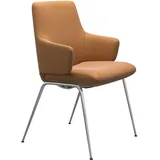 Stressless Stuhl Laurel | filigranes Metallgestell D300 Batick New Caramel Mit Armlehnen Niedriger Rücken Poliertes Aluminium