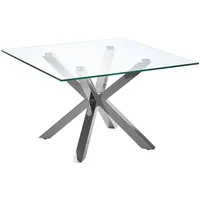 Beliani Couchtisch Modul A 70x70cm Glas Silber Chrom