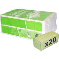 Böttcher-AG Papierhandtücher 2-lagig, grün, Zick-Zack-Falz, 24x23cm, Recycling, 3200 Stück