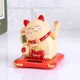 Jadeshay Lucky Cat - Maneki Neko Winkekatze Solarbetriebene Winkekatze Glückskatze Süße Solar Glückbringen für Schreibtisch Wohnaccessoires Dekoration (Yellow)