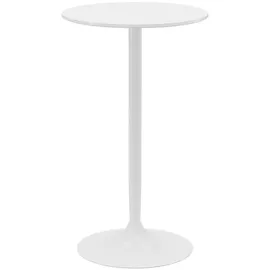 Homcom Bartisch Stehtisch Esstisch Runder Tresentisch, Küchentisch für Wohnzimmer, Esszimmer, Stahl, Weiß, Ø60 x 102 cm