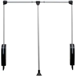 Kleiderstange WENKO, schwarz (silberfarben matt, schwarz), B:87cm H:86,5cm T:9,5cm, Aluminium, Polypropylen, Kleiderstangen, Garderobenlift, schwenkbar, für Schrankinnenmaße 87 bis 130 cm Breite