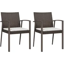 vidaXL Gartenstuhl 56,5 x 57 x 83 cm braun 2 St.