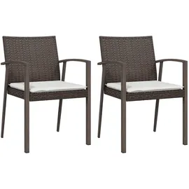 vidaXL Gartenstuhl 56,5 x 57 x 83 cm braun 2 St.