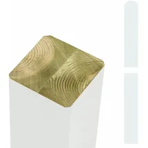 Plus Zaunpfosten 9 x 9 cm 298 cm Weiß/Holz