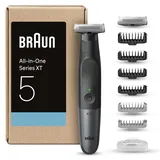 Braun Series X Barttrimmer, Bodygroomer , Elektrorasierer , Haarschneidemaschine Profi, 6 Aufsätze für 3-Tage-Bart, Körper, Intimbereich, Bartschneider, Reisebeutel, XT5270