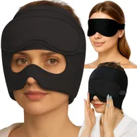 FLIRTARE 3-in-1 Migräne Maske mit 360° Gel Pads – Kühlmütze zur Linderung von Kopfschmerzen, Migräne und Druck, Abnehmbare Augenmaske für Stressabbau und Entspannung, Wiederverwendbar und Ergonomisch