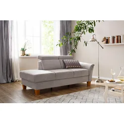 Recamiere HOME AFFAIRE "Conville", braun (latte), B:194cm H:84cm T:93cm, 100% Polyester, Sofas, Longchair, incl. Kopfteilverstellung, Federkern, wahlweise mit Bettkasten
