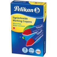 Pelikan Signierkreide für rauhe Untergründe Schachtel mit 12 Stück, rot,
