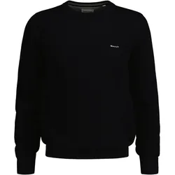 GANT Herren Pique-Strickpullover, Rundhals - COTTON PIQUE C-NECK, Baumwolle Schwarz 5XL