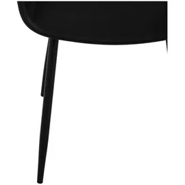 FROMM & STARCK Stuhl 2er Set Lehnstuhl Kunststoff Metallbeine bis 150 kg Designstuhl schwarz