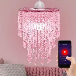 Smart Kinder Decken Leuchte dimmbar Kristall Hänge Lampe Mädchen App Sprachsteuerung im Set inkl. RGB LED Leuchtmittel