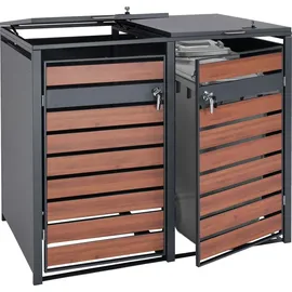 MCW Mülltonnenverkleidung J81 142 x 117 x 98 cm braun