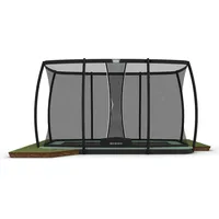 Berg Toys BERG Trampolin FlatGround 410 cm Ultim Champion ECO rechteckig grün + Sicherheitsnetz DLX XL