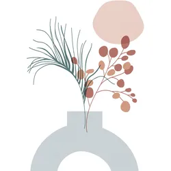 Bild KOMAR "Bohemian Vase", bunt (farbe bild(er): pastell), B:40cm H:50cm, Papier, Holz, Bilder, Wandbild zur Dekoration - ohne Rahmen
