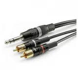 SOMMER CABLE HBP-6SC2-0150 Klinke / Cinch Audio Anschlusskabel [2x Cinch-Stecker - 1x Klinkenstecker 6.3 mm (stereo)] 1