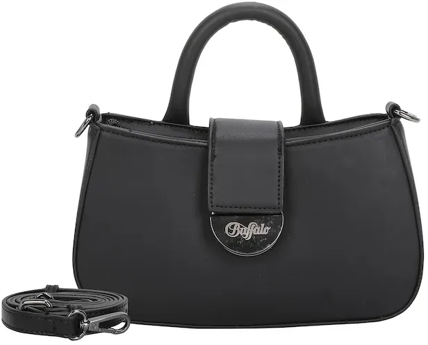 Buffalo Schultertasche Curve mit dekorativem Clip-Metallverschluss Handtaschen   Schwarz Damen 