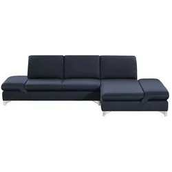 W.SCHILLIG Ecksofa blau - Webstoff Saraa ¦ blau ¦ Maße (cm): B: 314 H: 84 T: 198