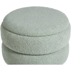 Beliani Hocker mit Stauraum Bouclé 44 x 48 x 44 cm Grün