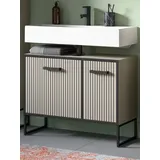 inn.furn Waschbeckenunterschrank Scana in Sand und schwarz, 80 cm, Soft-Close