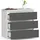 akord furniture factory Akord Nachtschrank, Weiß, Grau, Nachbildung, 3 Schubladen, Rechteckig,Rechteckig, 60x57x35 cm, Schlafzimmer, Nachttische