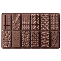 Vellora Schokoladenform Silikon-Schokoladenform mit 6 Gittern/12 Gittern, (1-tlg), Leicht zu entformen, geeignet für Schokolade und Fondant braun 12 Quadrate