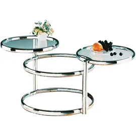 Haku-Möbel HAKU Couchtisch rund Glas chrom 58,0-140,0 x 50,0 x 43,0 cm, 1 St.