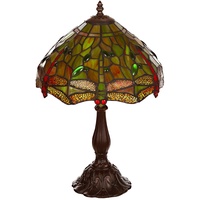 Lampe im Tiffany-Stil 12 Zoll Libelle, Schmetterling edel, Rose Dekorationslampe, Tiffany Stil, Glaslampe, Leuchte,Tischlampe, Tischleuchte (Tiff 176 Libelle grün)