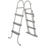 Bestway - Sicherheitsleiter 107 Cm 58330 Poolleiter - Aufstellpools Bis 107 Cm – Rutschfeste Stufen – Stabile Metallkonstruktion – Bis 150 Kg – Universell Einsetzbar - 58330