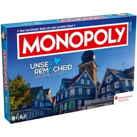 Winning Moves Monopoly Remscheid - Monopoly Städte-Edition - Familienspiele Strategie Brettspiele Remscheid - 2+ Spieler ab 8+ Jahren - Deutsch