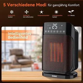 yashe Heizlüfter 1800 W Schwarz