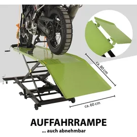 Trutzholm Motorradhebebühne hydraulisch 560 kg Breite 60 cm Schwerlast Scherenheber Mot... Grün